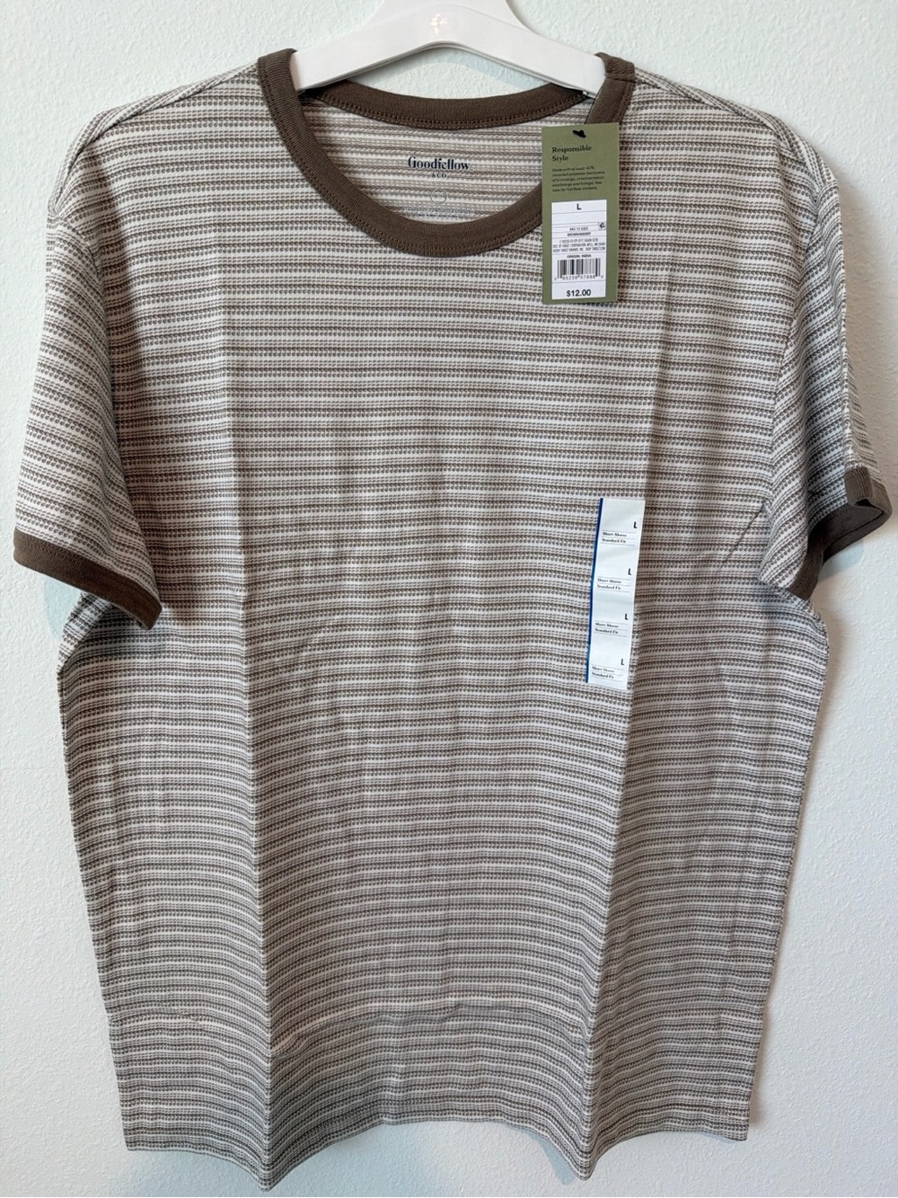 Goodfellow & Co. Brown Stripe Ringer Tee - Men's